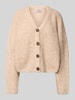 JAKE*S STUDIO WOMAN Strickjacke in Bouclé-Optik mit V-Ausschnitt Sand