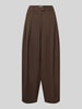 ONLY Barrel Fit Bundfaltenhose aus reiner Baumwolle Modell 'KIRSY' Dunkelbraun