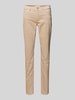 Marc O'Polo Slim fit fluwelen broek van een mix van katoen en viscose, model 'LULEA' Beige