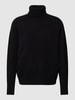 BOSS Rollkragenpullover aus Schurwolle in unifarbenem Design Black