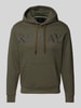 Replay Hoodie met ribboorden Olijfgroen