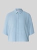 Jake*s Casual Bluse mit Kentkragen und Knopfleiste Bleu