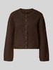 ONLY Regular Fit Strickjacke mit Woll-Anteil Modell 'MIGGIE' Schoko