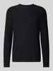 Marc O'Polo Regular Fit Strickpullover aus Baumwoll-Viskose-Leinen-Mix Marine