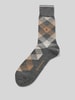 Burlington Socken mit Label-Detail Modell 'NEWCASTLE' Mittelgrau