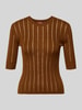 Max Mara Studio Slim fit pullover van mix van zijde en wol model 'RAGNO' Middenbruin