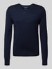Polo Ralph Lauren Gebreide pullover van merinowol met V-hals Marineblauw