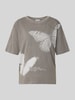 Jake*s Casual Relaxed Fit T-Shirt mit Motiv-Print Mittelgrau