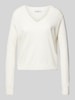 Mango Strickpullover mit V-Ausschnitt Modell 'LUCAV' Offwhite