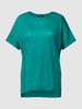 Esprit Collection T-shirt van puur linnen met labeldetail Smaragdgroen