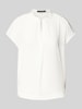 Luisa Cerano Blusenshirt in unifarbenem Design mit V-Ausschnitt Offwhite