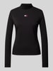 Tommy Jeans Slim Fit Longsleeve mit Rollkragen Black