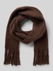 Pieces Schal mit langen Fransen Modell 'NIKITA' Dunkelbraun