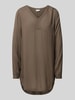 Kaffe Blouseshirt van viscose met V-hals, model 'Amber' Lichtbruin