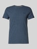 Superdry T-shirt met labelstitching Petrol gemêleerd