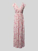 Jake*s Cocktail Maxikleid mit Volants und Taillenband Apricot Melange