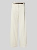 Christian Berg Woman Wide Leg Chino mit Gürtel Offwhite