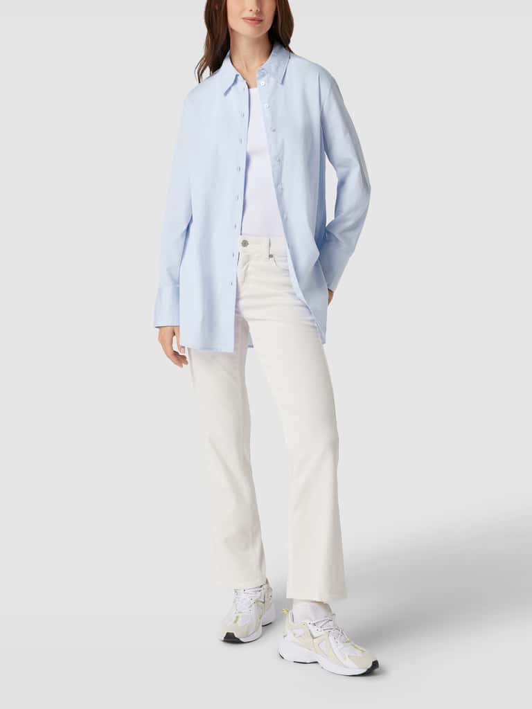 Geen Daarom Of anders Opus Overhemdblouse met structuurmotief, model 'Frohana' in bleu online  kopen | P&C