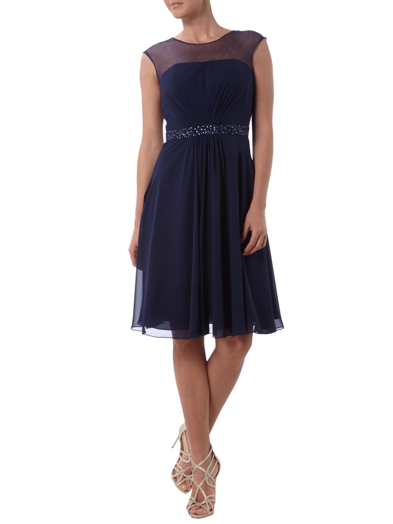Mascara Cocktailkleid mit Mesheinsatz (dunkelblau) online kaufen