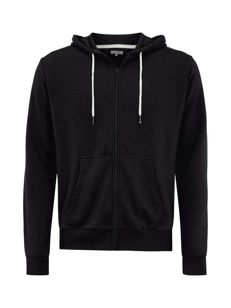 Solid BertiZip heren hoodie met capuchon en ritssluiting met optioneel teddyvoering van hoogwaardig katoenmateriaal melange, grijs (grey melange