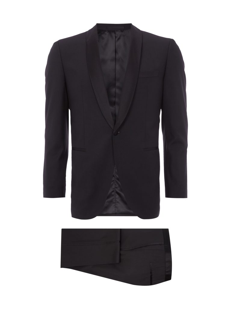 BOSS Smoking aus Schurwolle mit Kontrast-Details (black) online kaufen