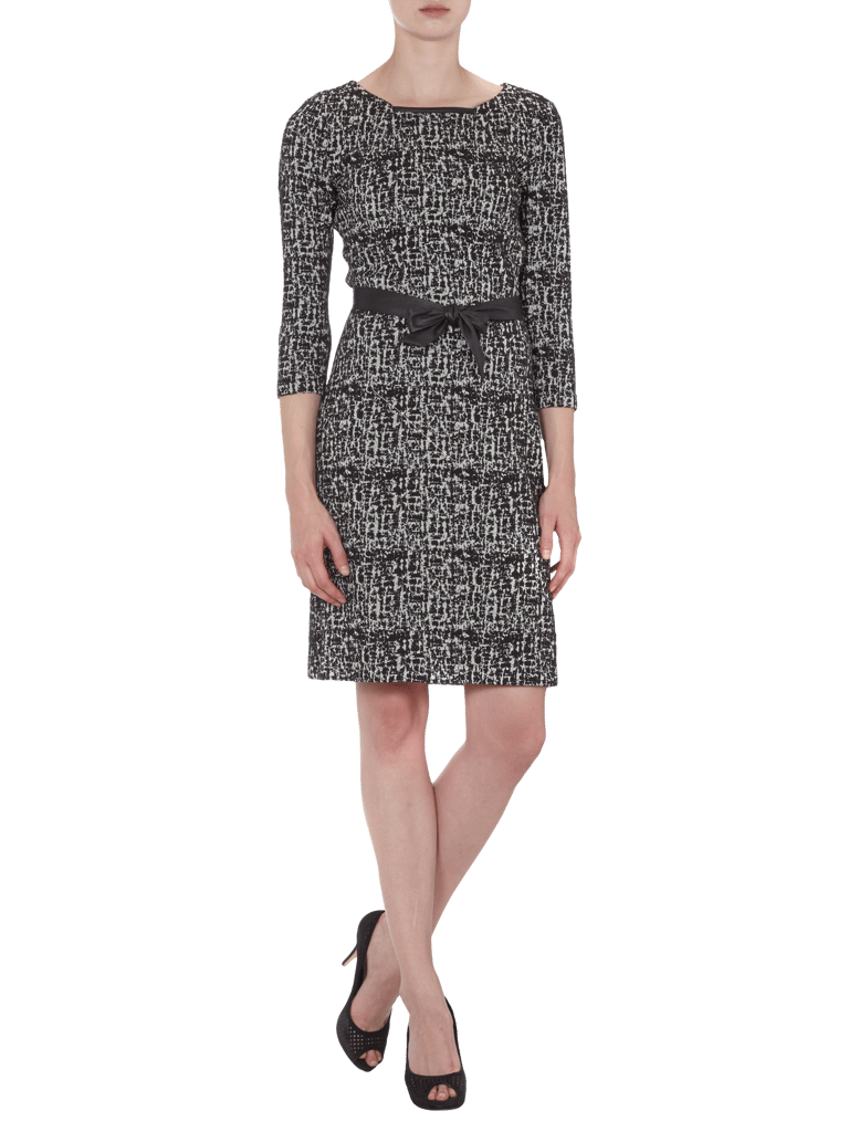 Apanage Kleid mit All-Over-Muster und Bindegürtel (black) online kaufen