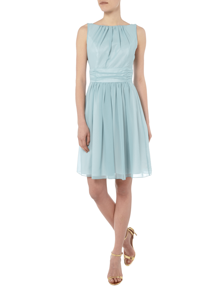 Swing Cocktailkleid aus Chiffon mit Raffungen (blau) online kaufen