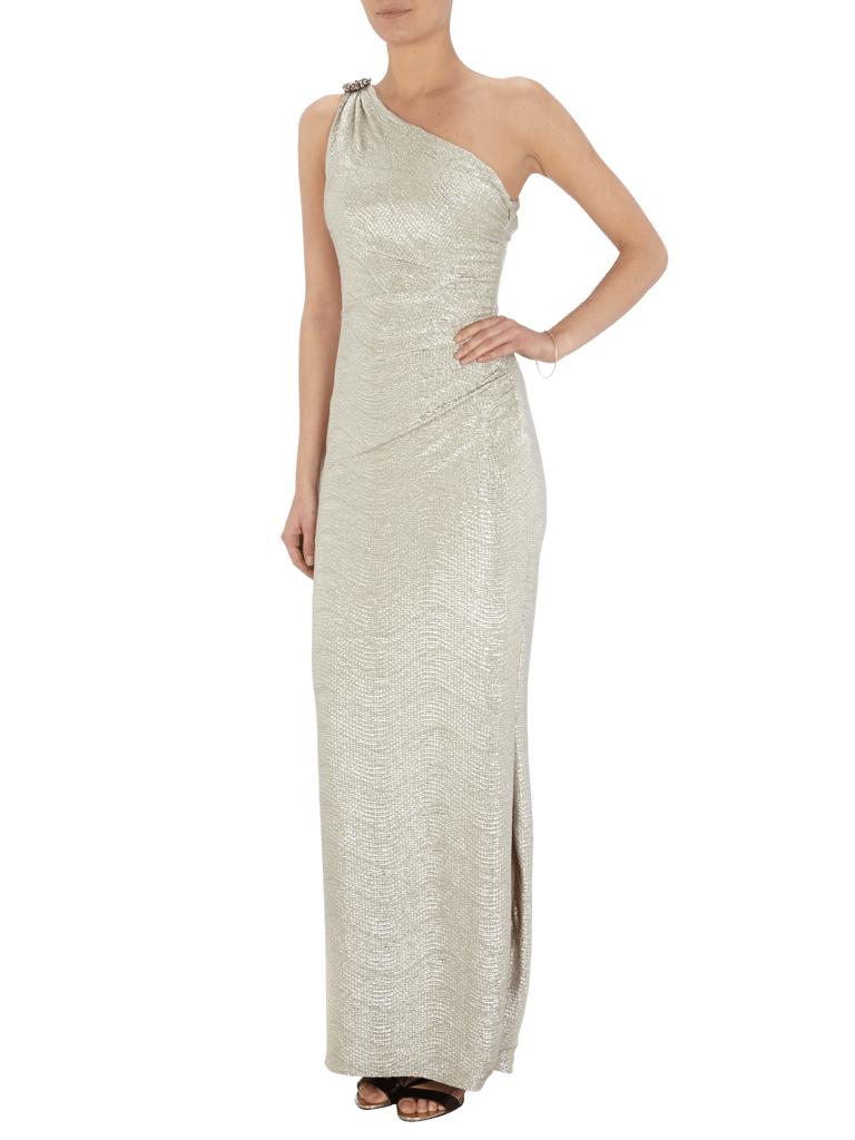 Jake*s Cocktail One-Shoulder-Abendkleid - metallisch schimmernd  