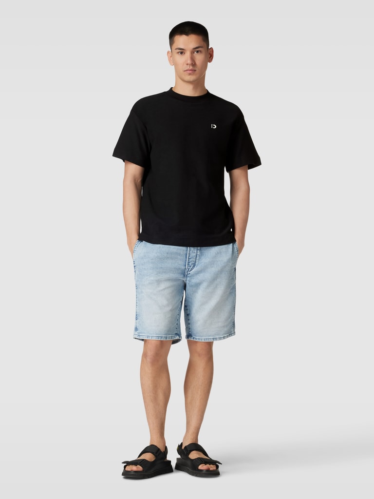 TOM TAILOR Denim T-shirt Uomo Fantasia Allover – Basic Fit, Stampa Logo, Maniche Cucite