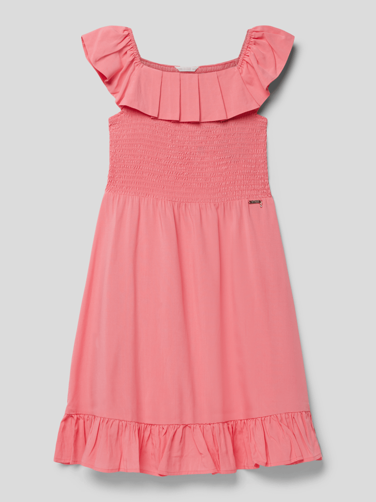 Chiffon Bluse mit Smokdetail für Damen in Blau