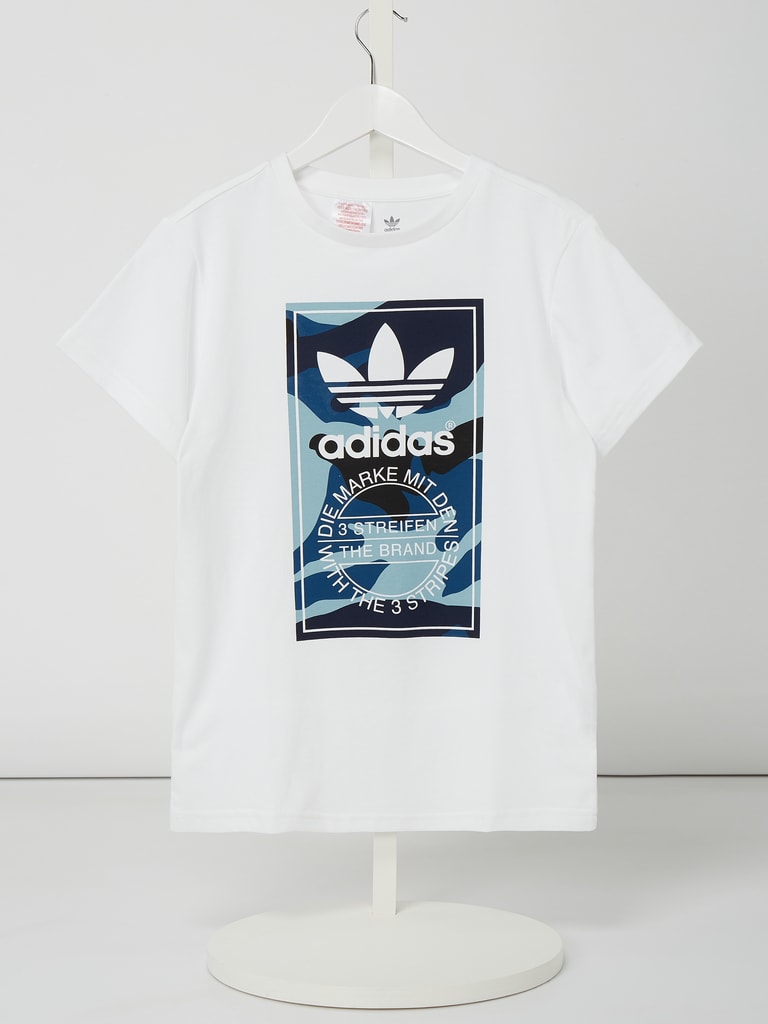 adidas Originals T Shirt mit Logo Print weiss online kaufen