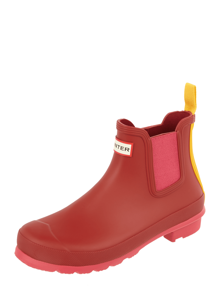 Hunter Chelsea Boots aus Gummi im Colour Blocking (pink) online kaufen