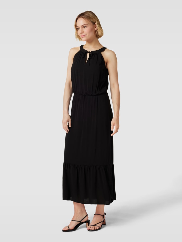 TOM TAILOR Damen Kleid – Mesh Mit Plissee, Knopfleiste & Blumenmuster