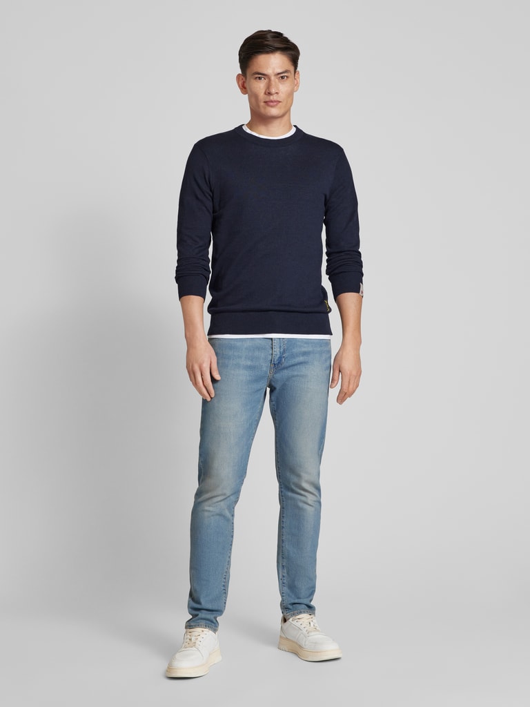 Scotch & Soda Strickpullover mit Label-Detail (dunkelblau) online 