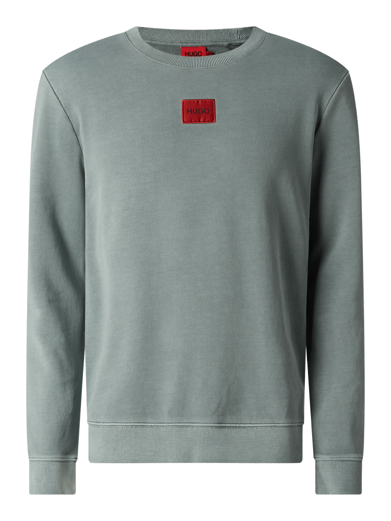 Hugo Sweatshirt Im Washed Out Look Modell Diragol Grün Online Kaufen