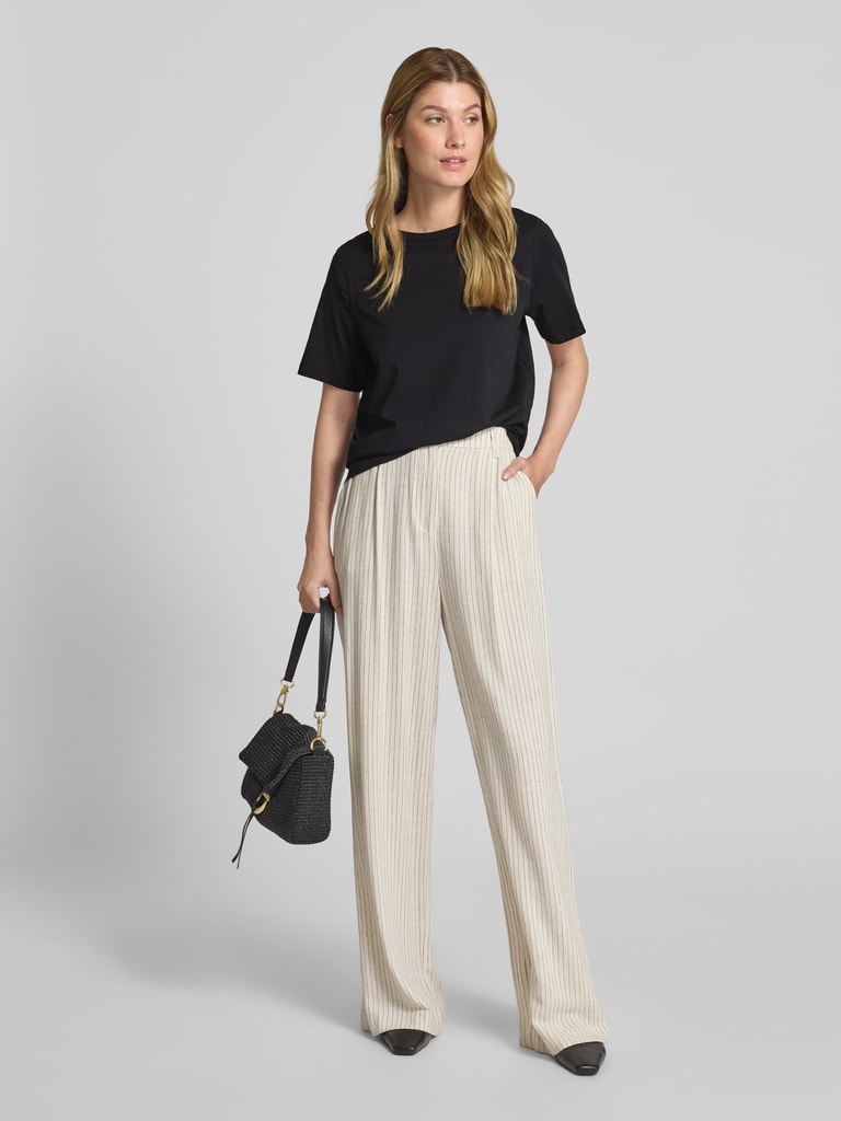 Selected Femme T-shirt met geribde ronde hals, model 'MYESSENTIAL' in