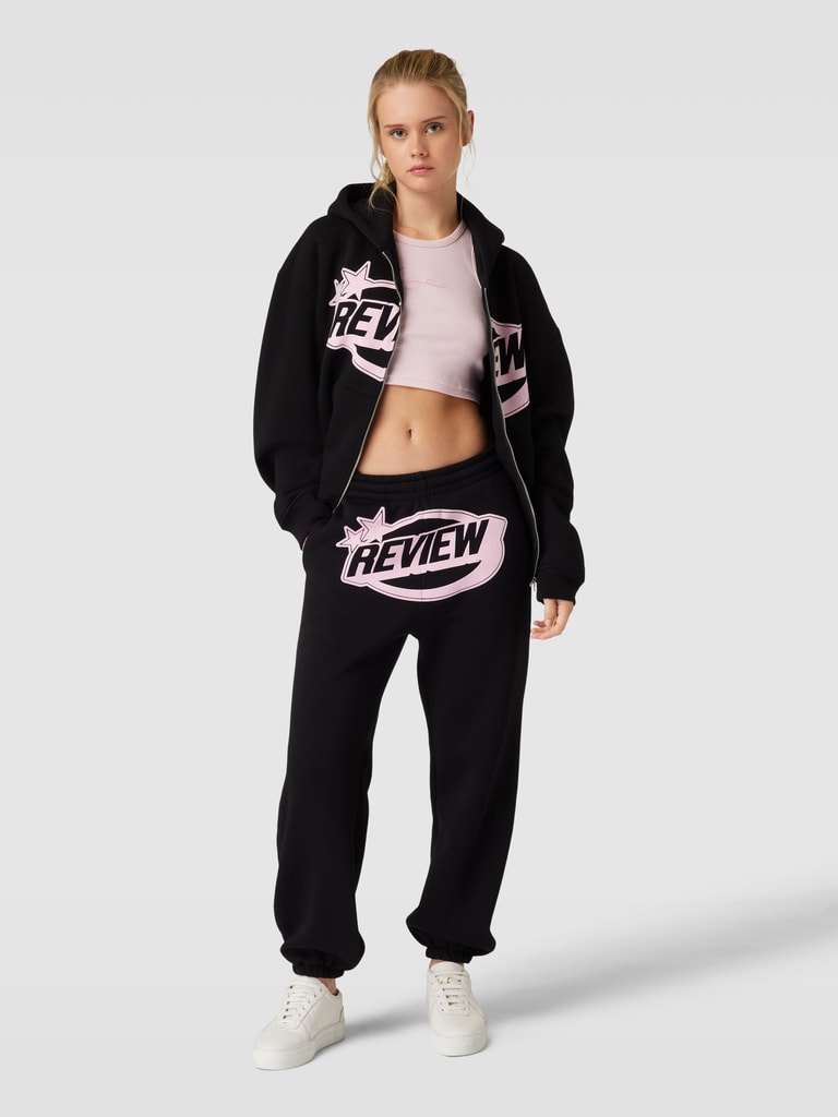 Review Sweatpants mit Puff Logo-Print (black) online kaufen