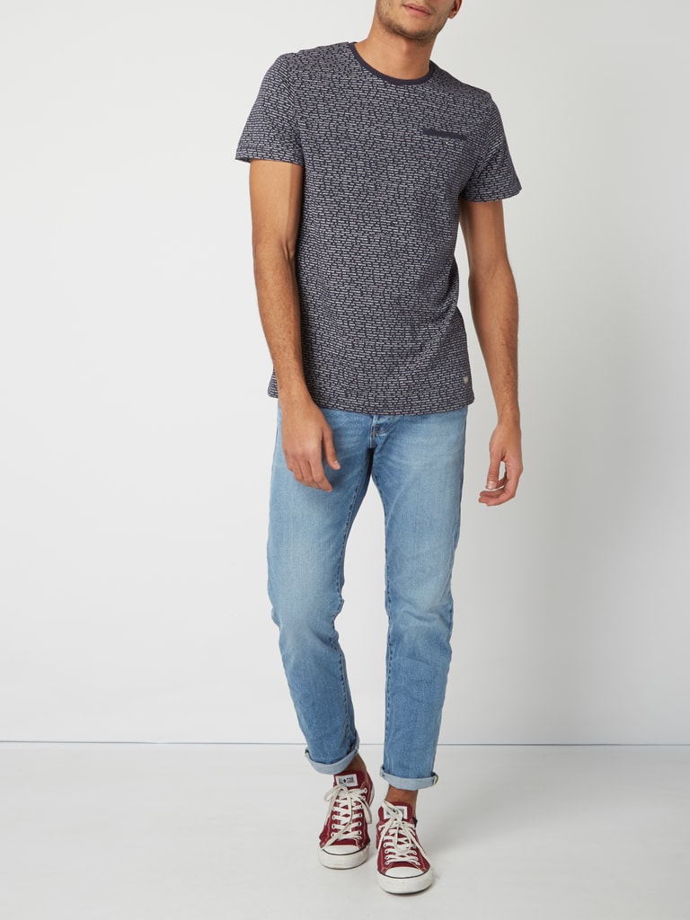 TOM TAILOR Herren T-Shirt Mit Brusttasche - Regular Fit Melange