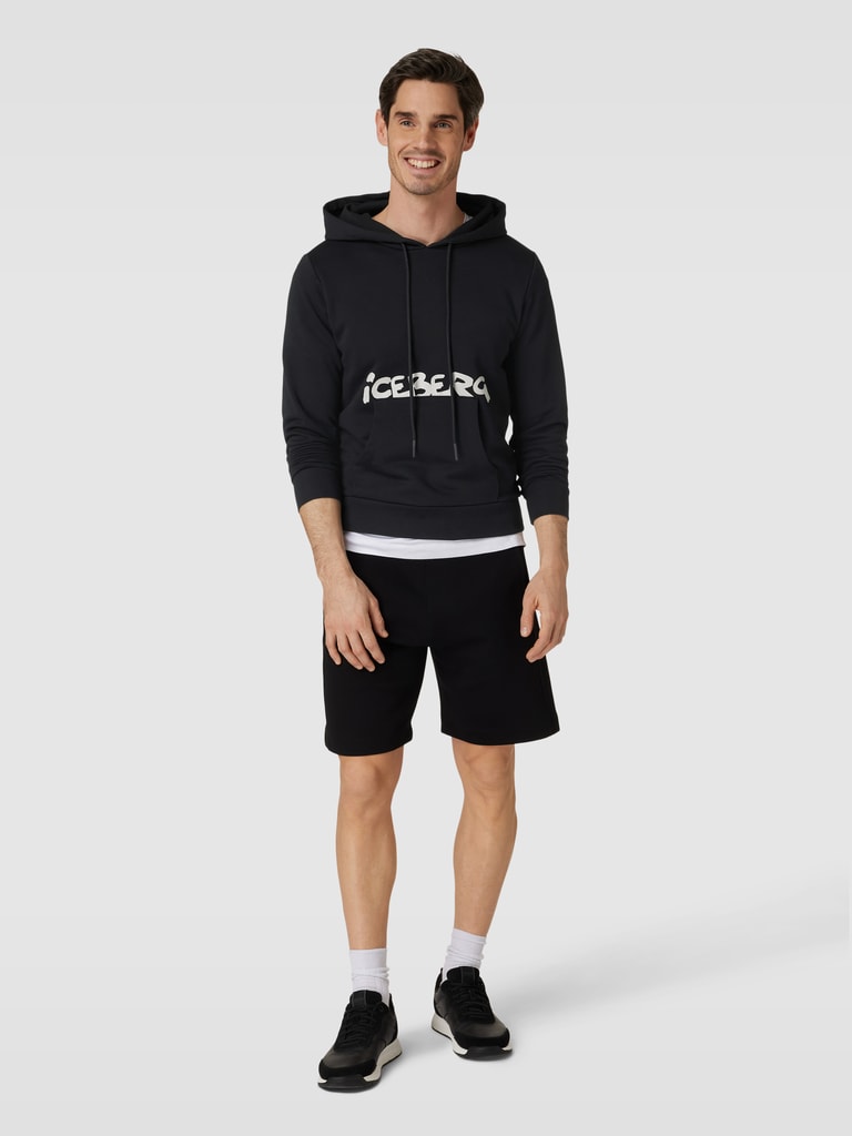 Iceberg Hoodie mit Label-Print Modell 'FELPA' (black) online kaufen