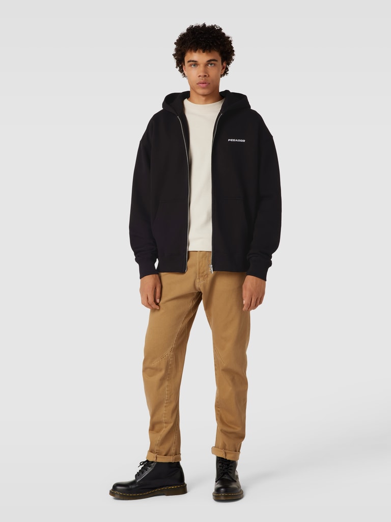 Pegador Oversized Sweatjacke mit Logo-Stitching (black) online kaufen