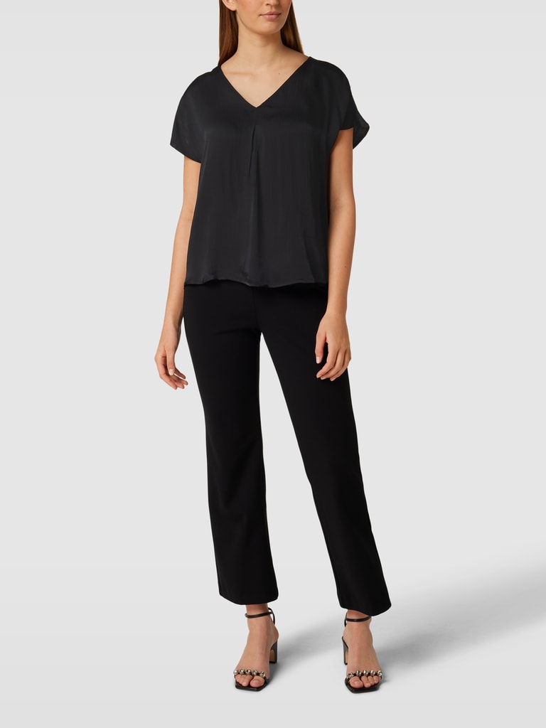 Karolina V Neck Silky Feel Blouse with Full Sleeves and Fitted Cuffs by Soaked - Ivory