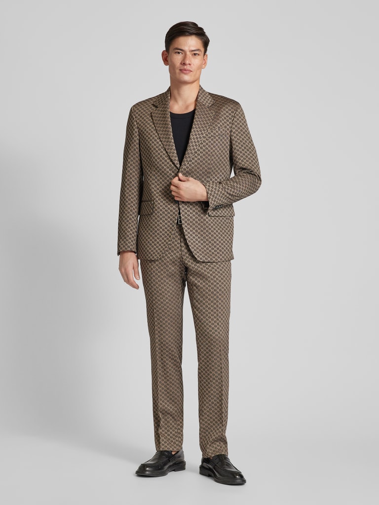 Karl Lagerfeld 2-knoops colbert met all-over motief in zand online ...