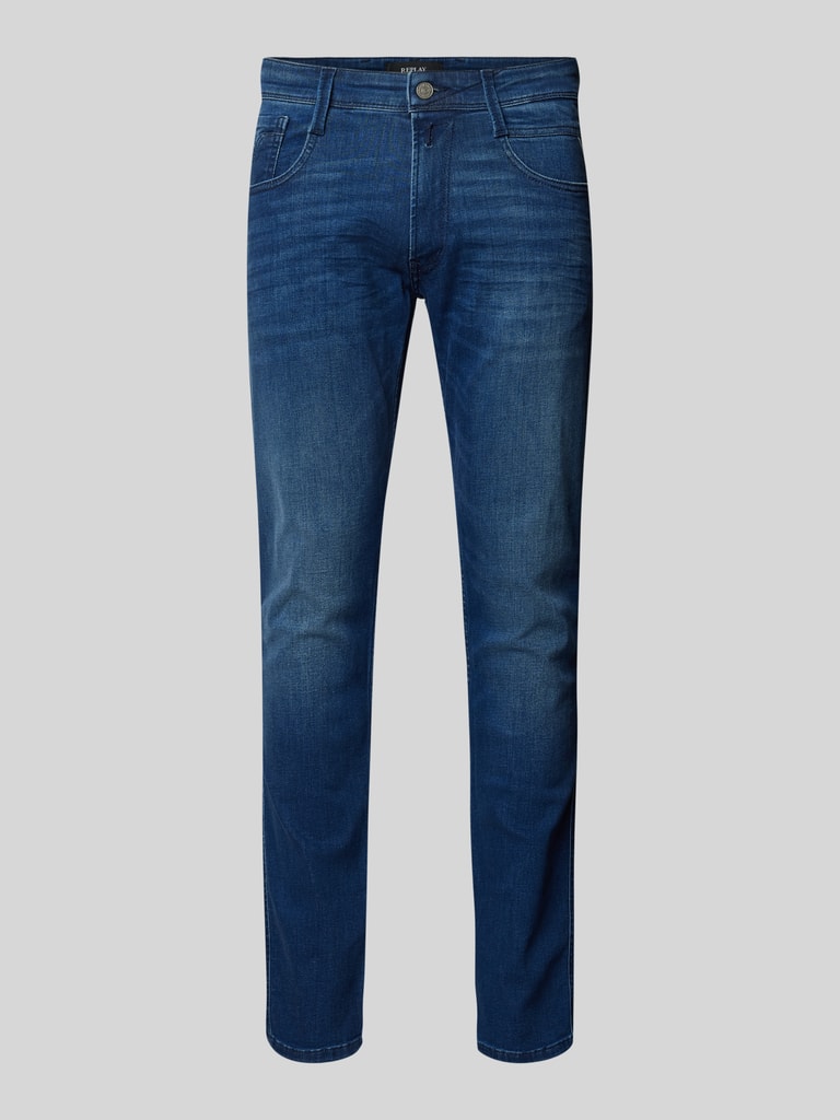 Replay Slim Fit Jeans Im 5-Pocket-Design Modell 'ANBASS' (jeansblau ...