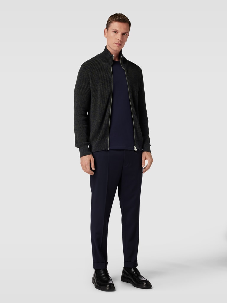 Indicode Heren INWestmoon Cardigan | Gebreid vest met opstaande kraag Black L