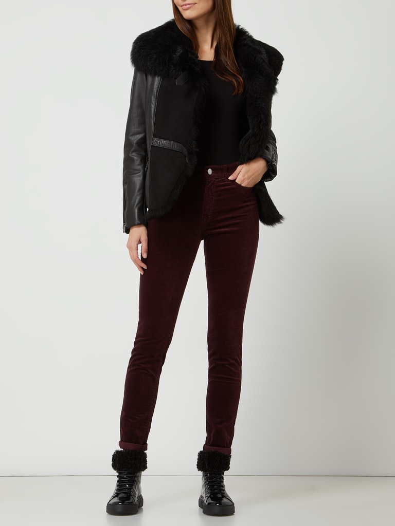 Marc Cain Skinny Fit Samthose Mit Stretch Anteil Bordeaux Rot Online