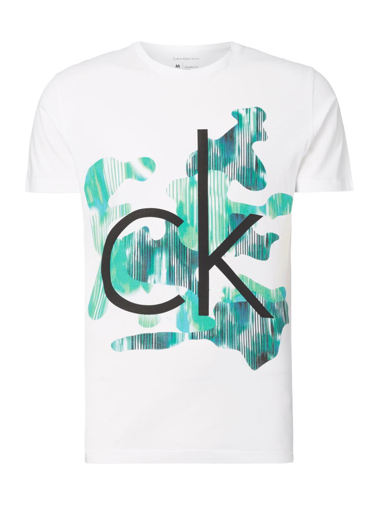 Calvin Klein Jeans T Shirt Mit Logo Print Weiß Online Kaufen 0060