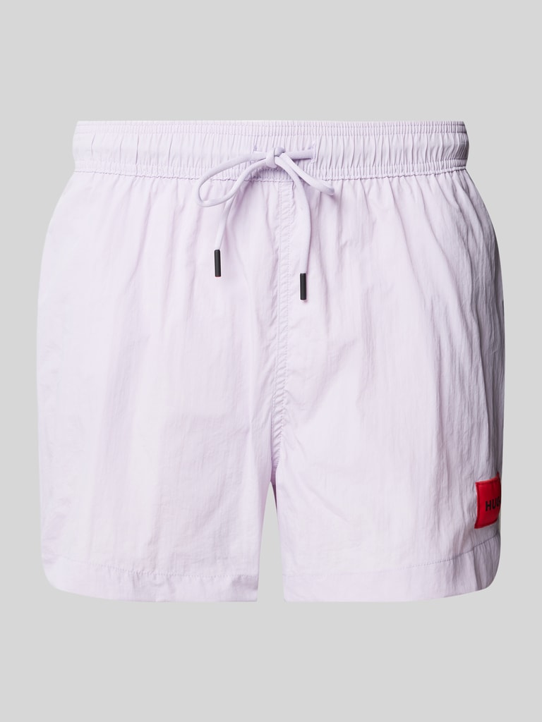 HUGO Herren Dominica Badeshorts – Durchgehendes Innenfutter Mit Rotem Logo-Label, 100% Polyamid