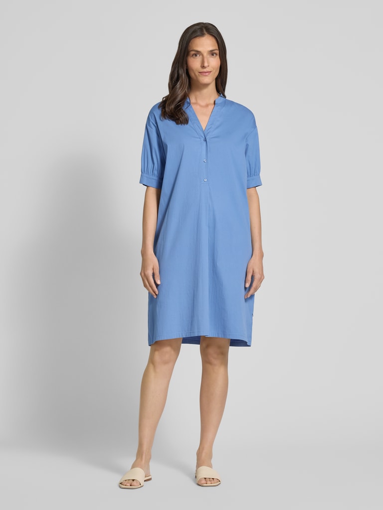 ROBE L G RE Knielanges Hemdblusenkleid Mit Kurzer Knopfleiste robe-l-g-re-knielanges-hemdblusenkleid-mit-kurzer-knopfleiste
