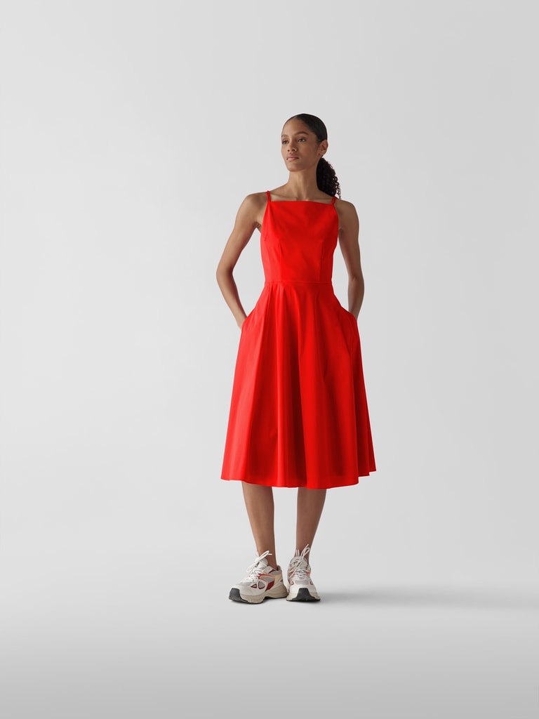 Damen Midi-Kleid - Korsett-Stil mit Spaghettiträgern