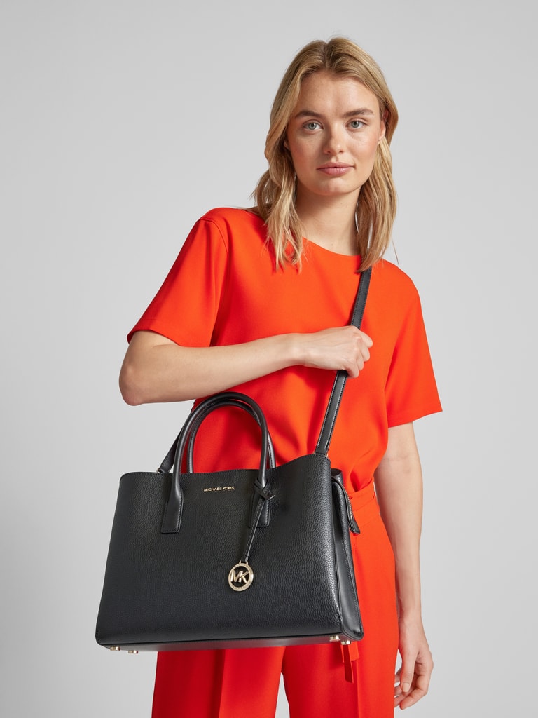 MICHAEL Michael Kors Shopper aus Rindsleder mit Label